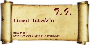 Timmel István névjegykártya