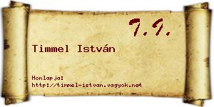 Timmel István névjegykártya